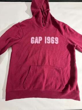 Gap Hoodie Burgundy Size L 1969 Logo Kangaroo Soft Cozy Y2K Oversize Vintage